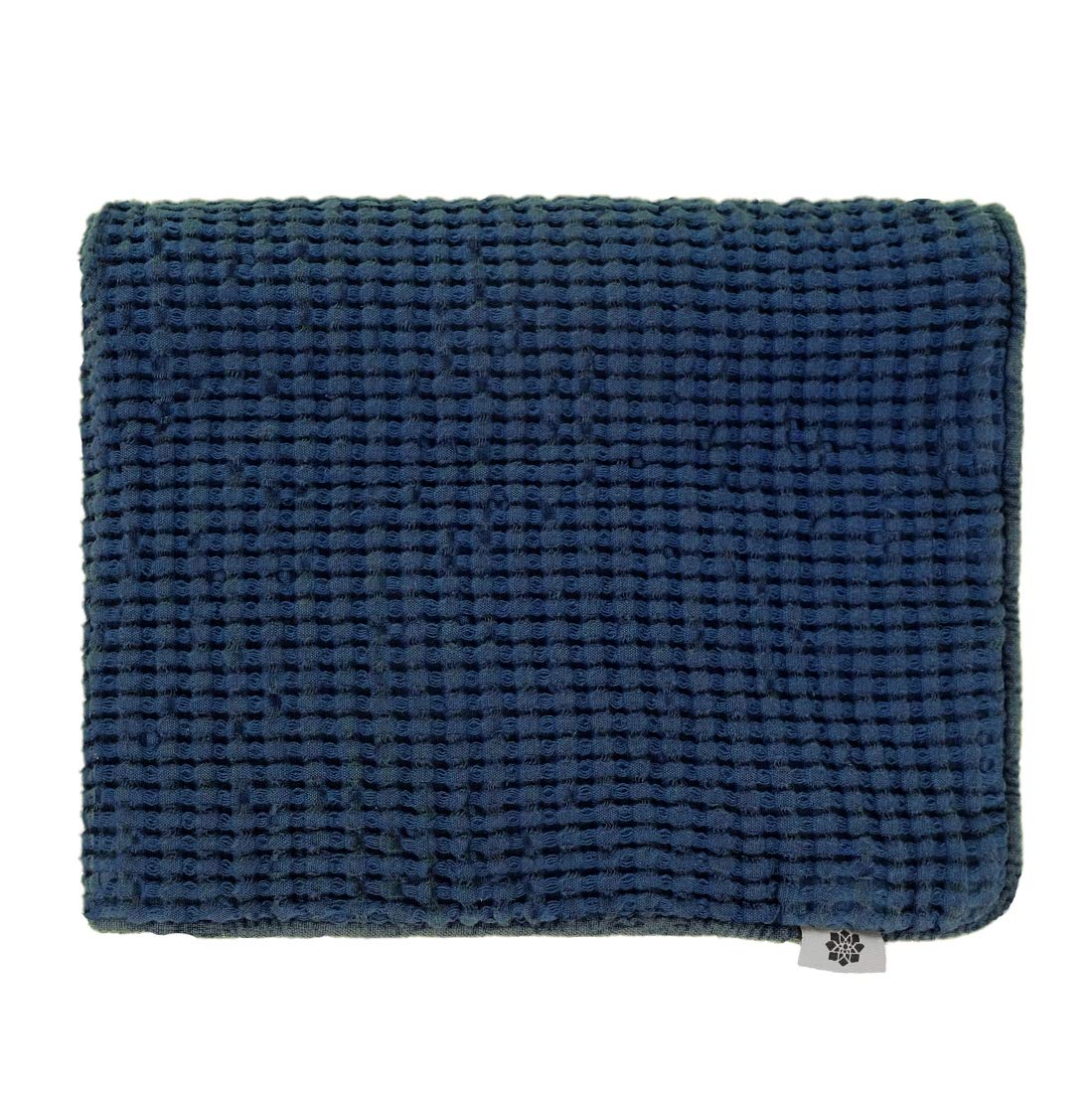 Linen & Cotton Cushion Cover Pillow Case Enzo with Invisible Zipper - 48% Linen, 52% Cotton, Dark Blue (40 x 60 cm) Decorative Rectangular Waffle Pillowcase for Sofa Bed Bedroom Living Room Home Decor