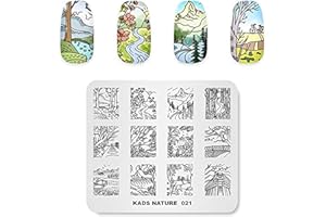 Rolabling Nail Stamping Plate Nature Landscape Cute Stamp Plate for Nail Art Stamping Image Template Manicure Stencil DIY Tools (NA021)