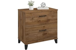 BUSH BUSINESS FURNITURE Bush Furniture 2 Drawer Lateral File Cabinet, Letter and Legal-Size Document Storage for Home or Professional Office, Somerset Collection, Fresh Walnut