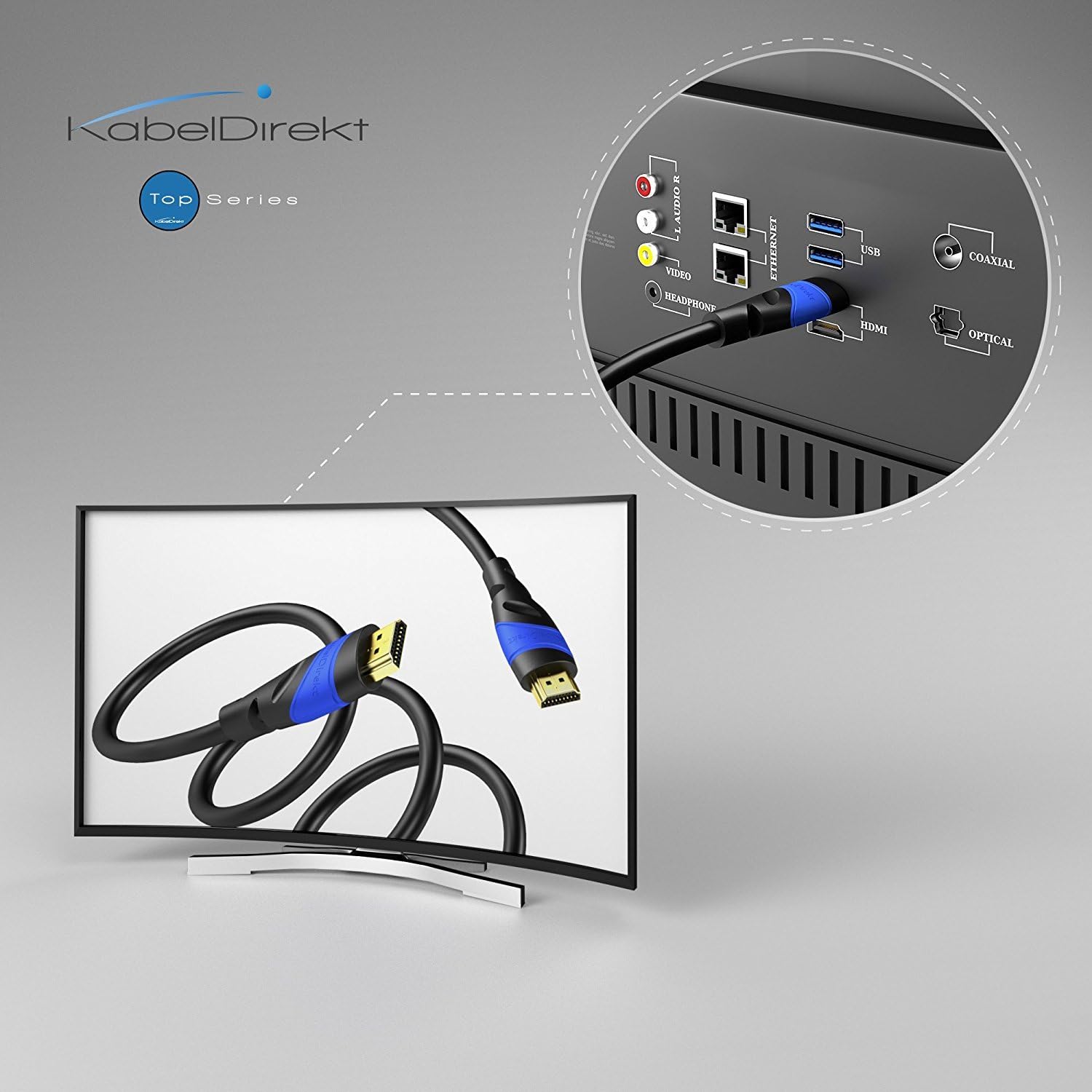 KabelDirekt 4K HDMI Cable with Full Metal Connectors - 6 feet - supports all available features (4K@60Hz, Ultra HD 3D, 1080p Full HD, ARC, High Speed with Ethernet & perfect for PS4, XBOX & HDTV): Home Audio & Theater