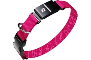 New Fi Series 3+ Smart Dog Tracker Collar [6 Month Membership Included] GPS Tracker for Dogs with Health & Behavior Monitoring, Escape Alerts, Waterproof, LED, Apple Watch Compatible (Pink, Large)