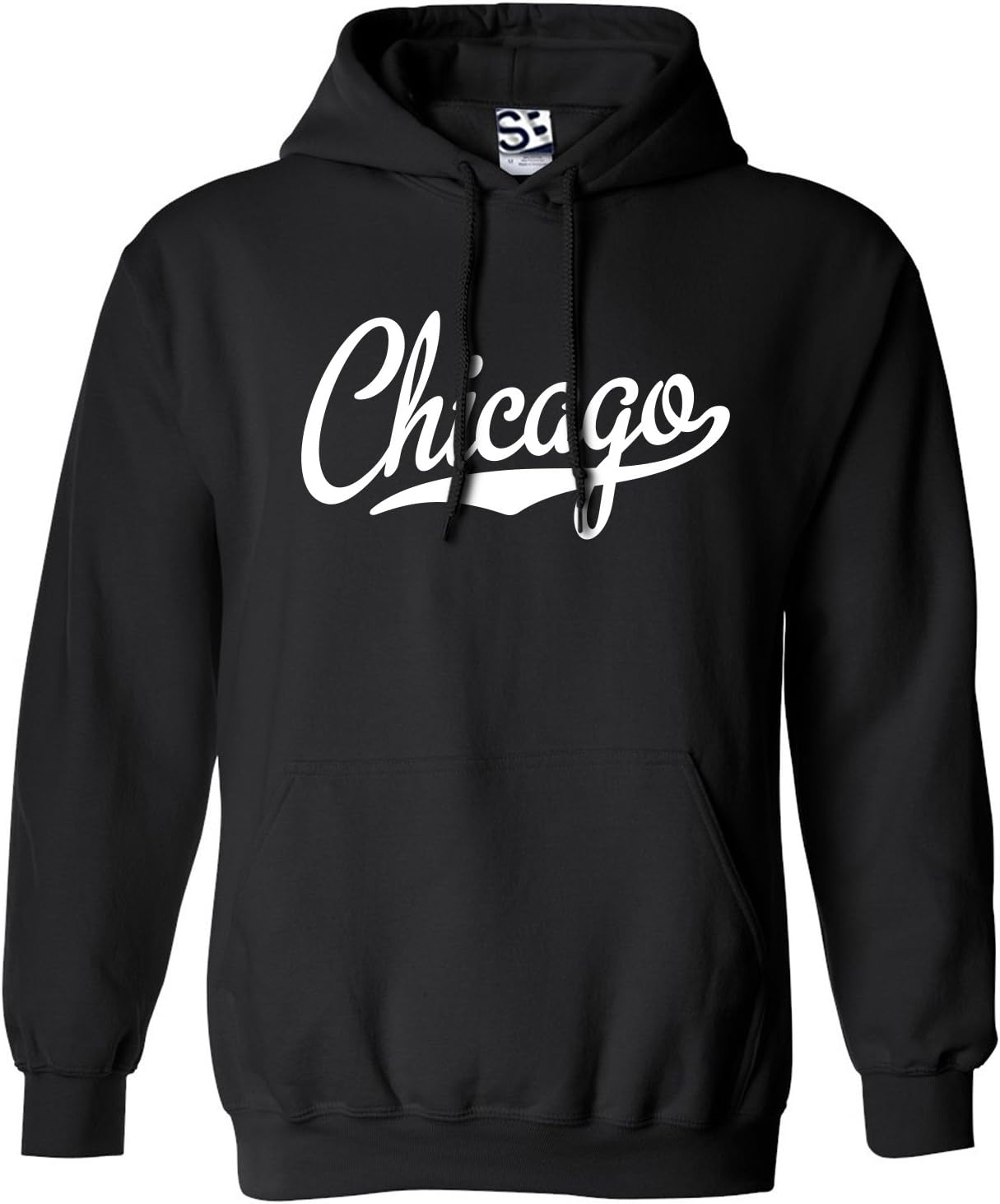 Shirt Boss Unisex Chicago Script & Tail HOODIE Black/White