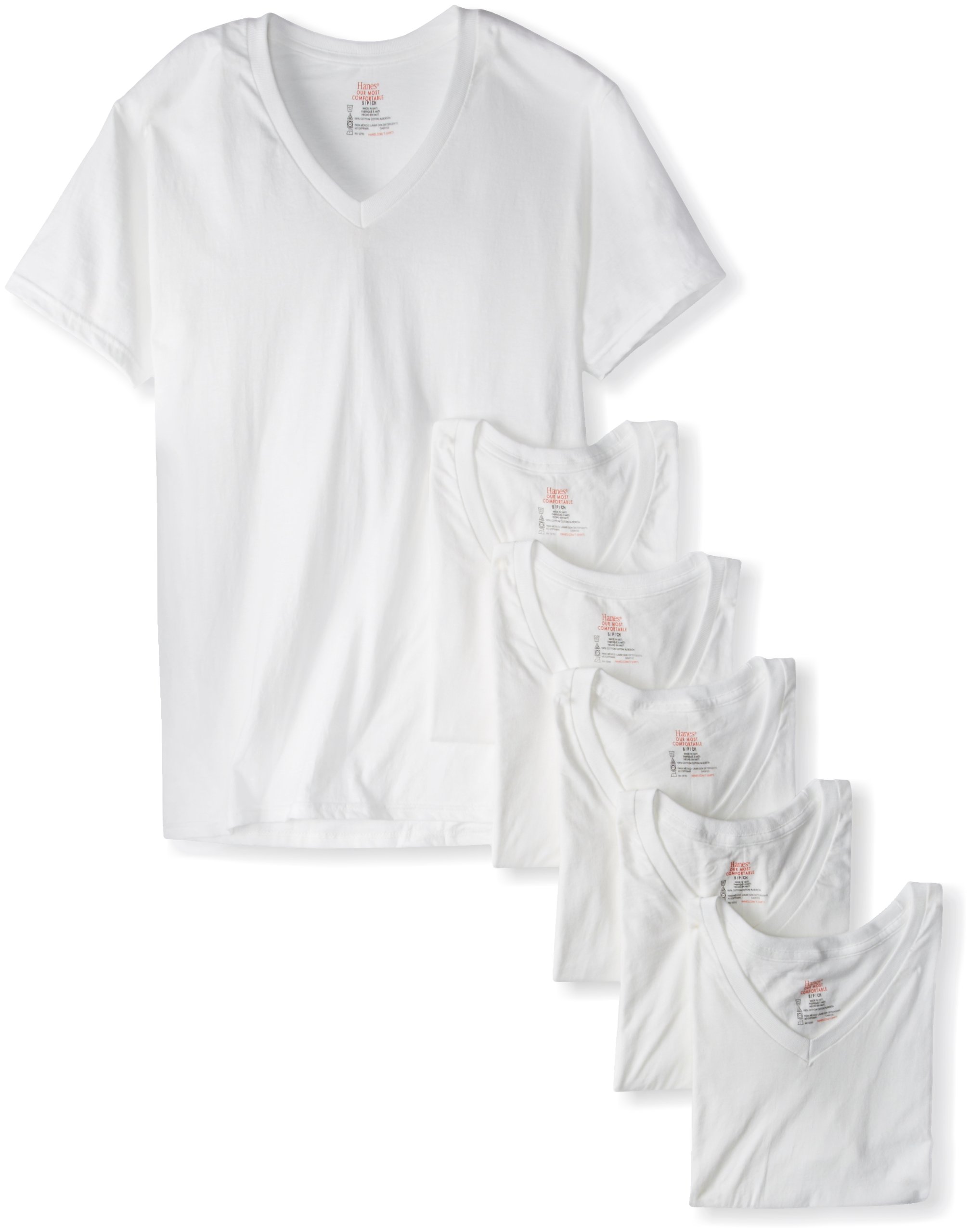 Hanes Ultimate Men's 6-Pack FreshIQ V-Neck Tee