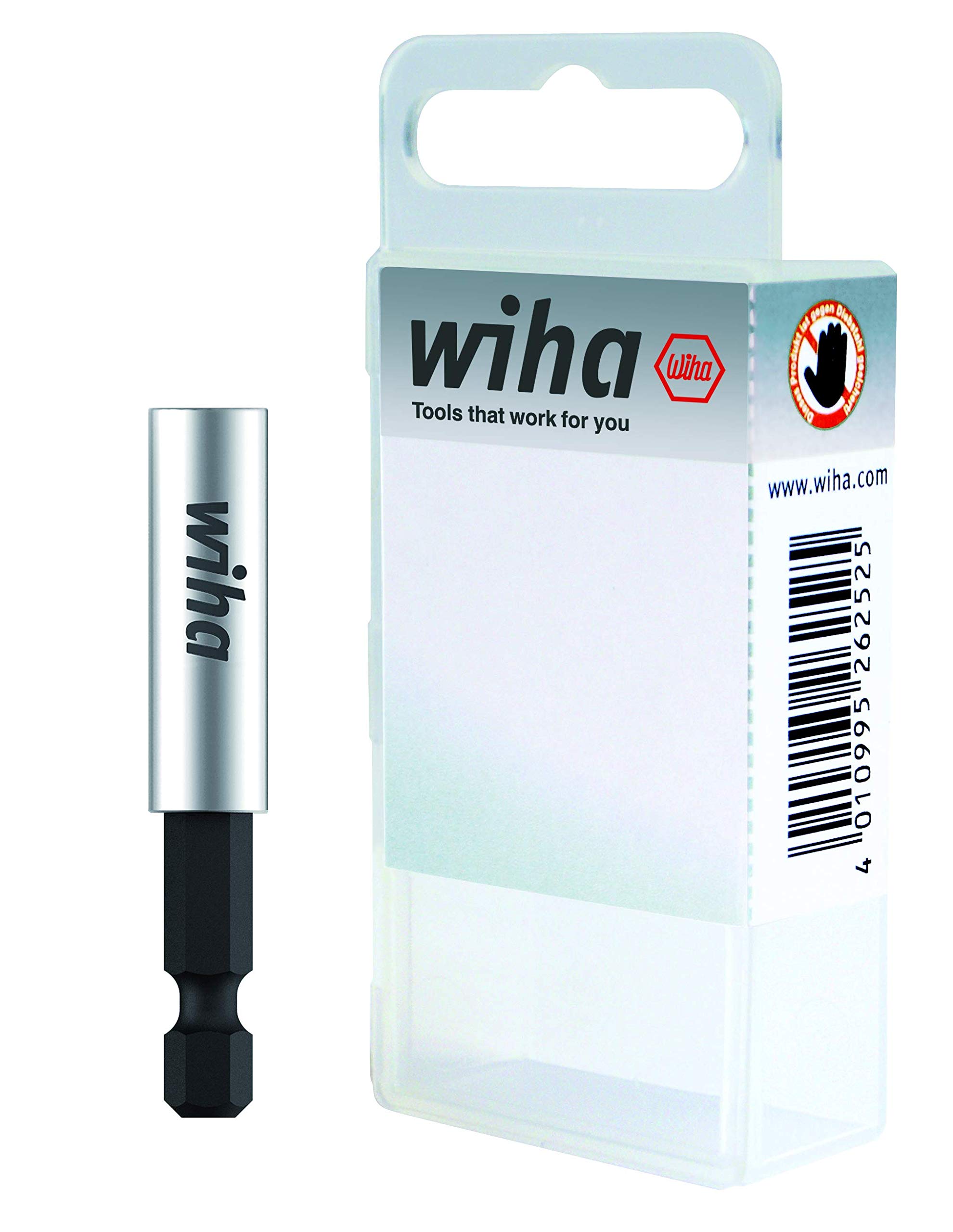 Wiha 7869 Universal Holder, Magnetic, in Plastic Box, Silver, 1/4 Zoll