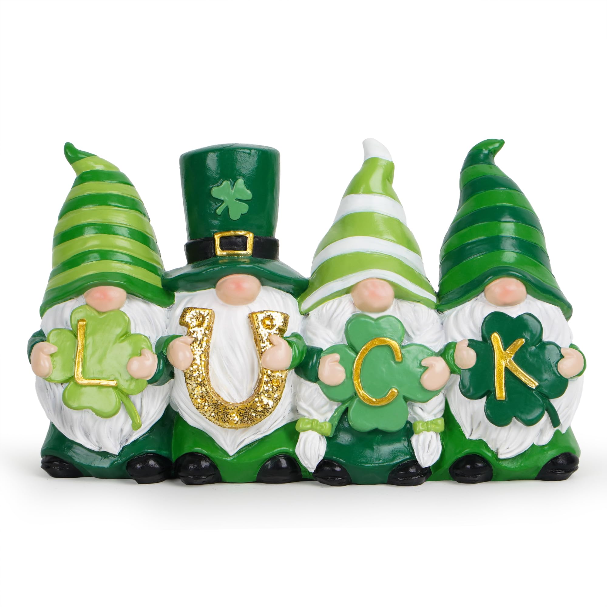 Photo 1 of Hodao Luck St Patrick's Day Gnomes Decorations Beard Elf Decor Home Table Ornament Decor Dwarf Figurines for St. Patrick's Day Gifts Green Irish Handmade Gnome Decorations