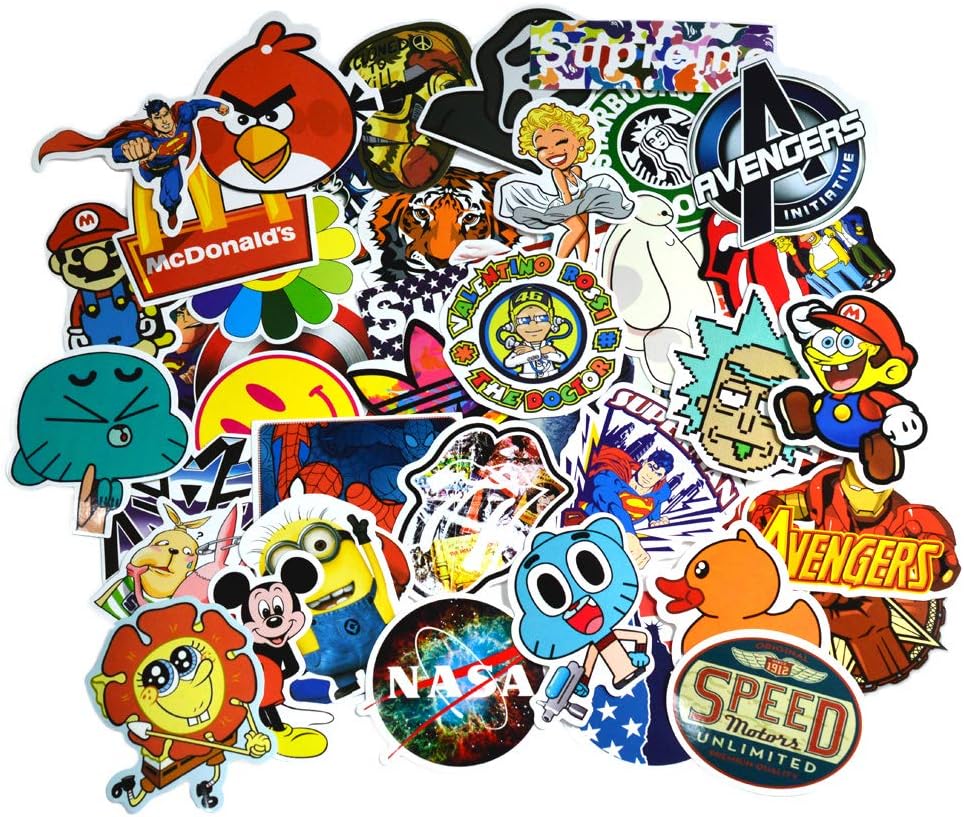SuprCool Random Stickers 300 pcs Latest Style Stickers - Laptop Cellphone Pad Skateboard Luggage Car Motorcycle Bicycle - Random Sticker Set