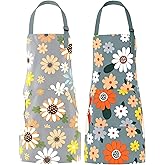 QuQuRuan Kitchen Apron with Hand Wipe, Aprons for Women with pockets,Waterproof for Cooking Baking Painting