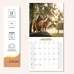 2025-2026 Wall Calendar Shetland Sheepdog Planner