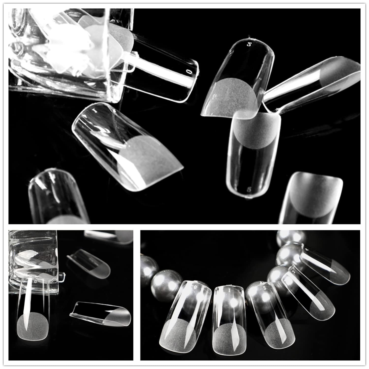 UNA GELLA Square Fake Nails 216pcs Square Press on Nails Pre-shape Clear Square Nails Tips for Full Cover Acrylic French False Nails For Nail Extension, Home DIY Nail Salon 12 Sizes False Tips - Image 5