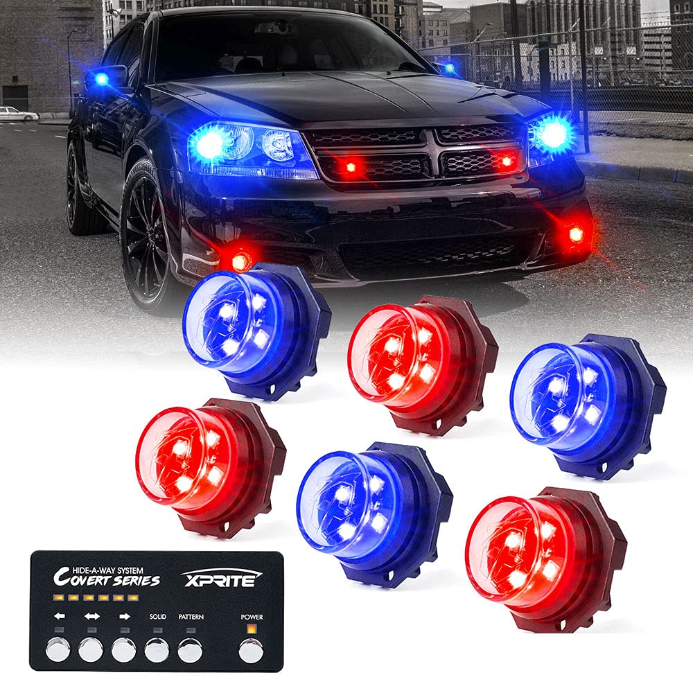 Mua Xprite Red Blue LED Hideaway Strobe Police Lights Kit, 20