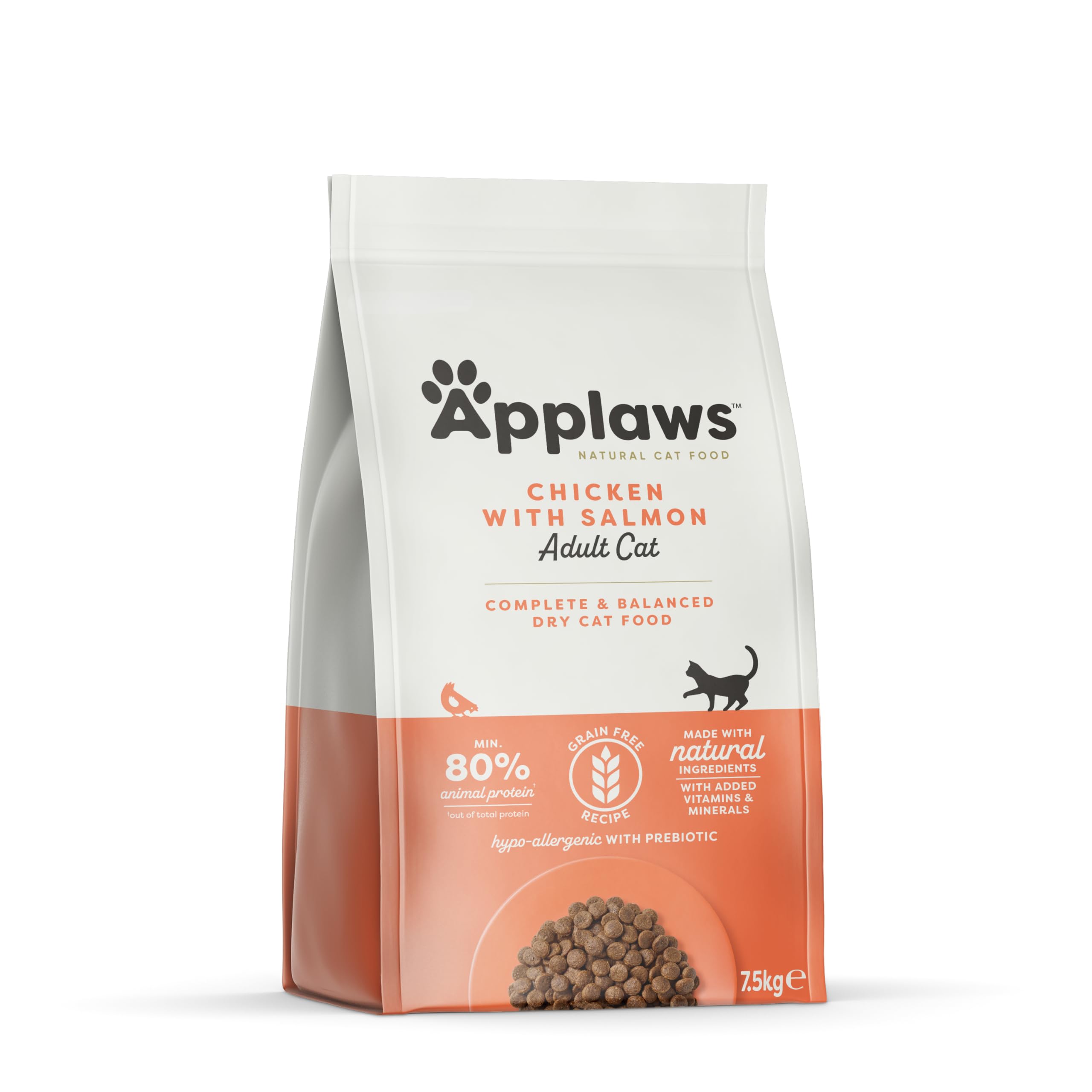 Applaws Complete and Grain Free Dry Adult Cat Food, Chicken with Salmon, 7.5 kg (Pack of 1)