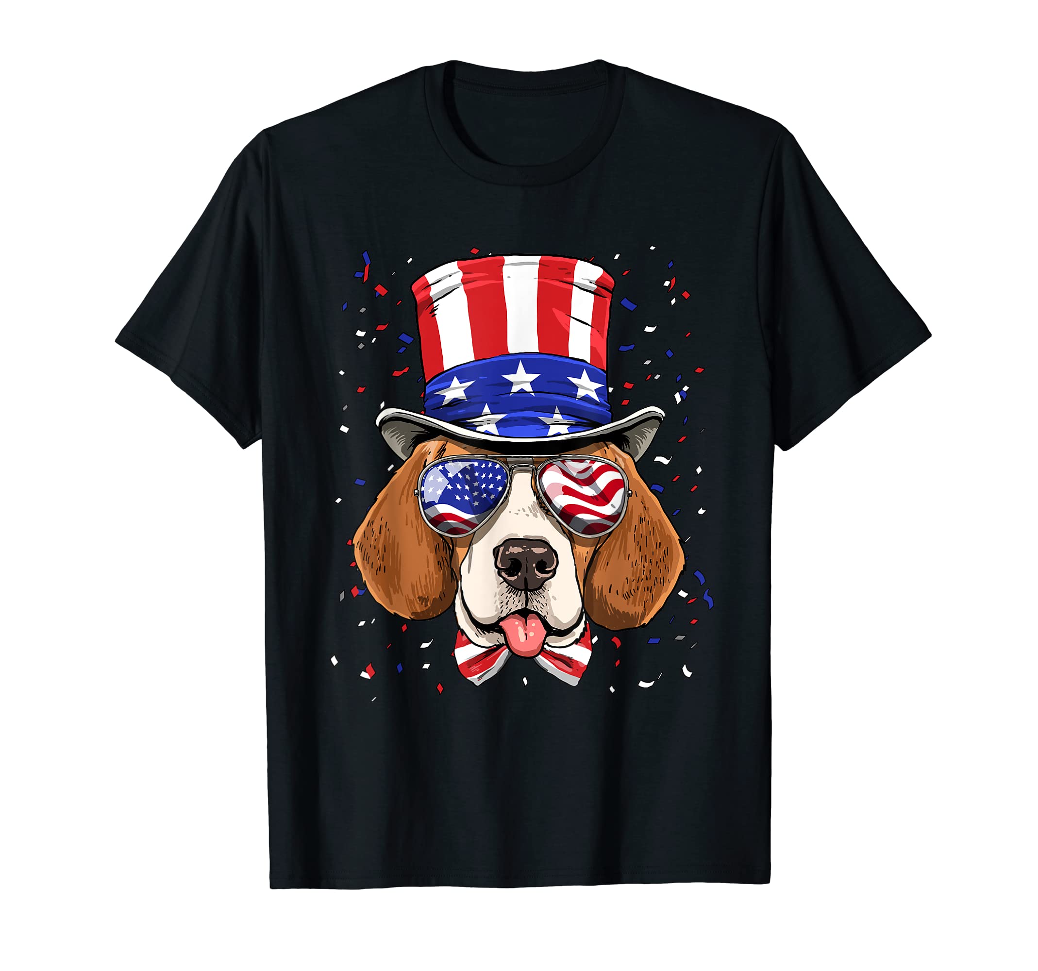 Beagle 4th of July American Dog USA Flag T-Shirt