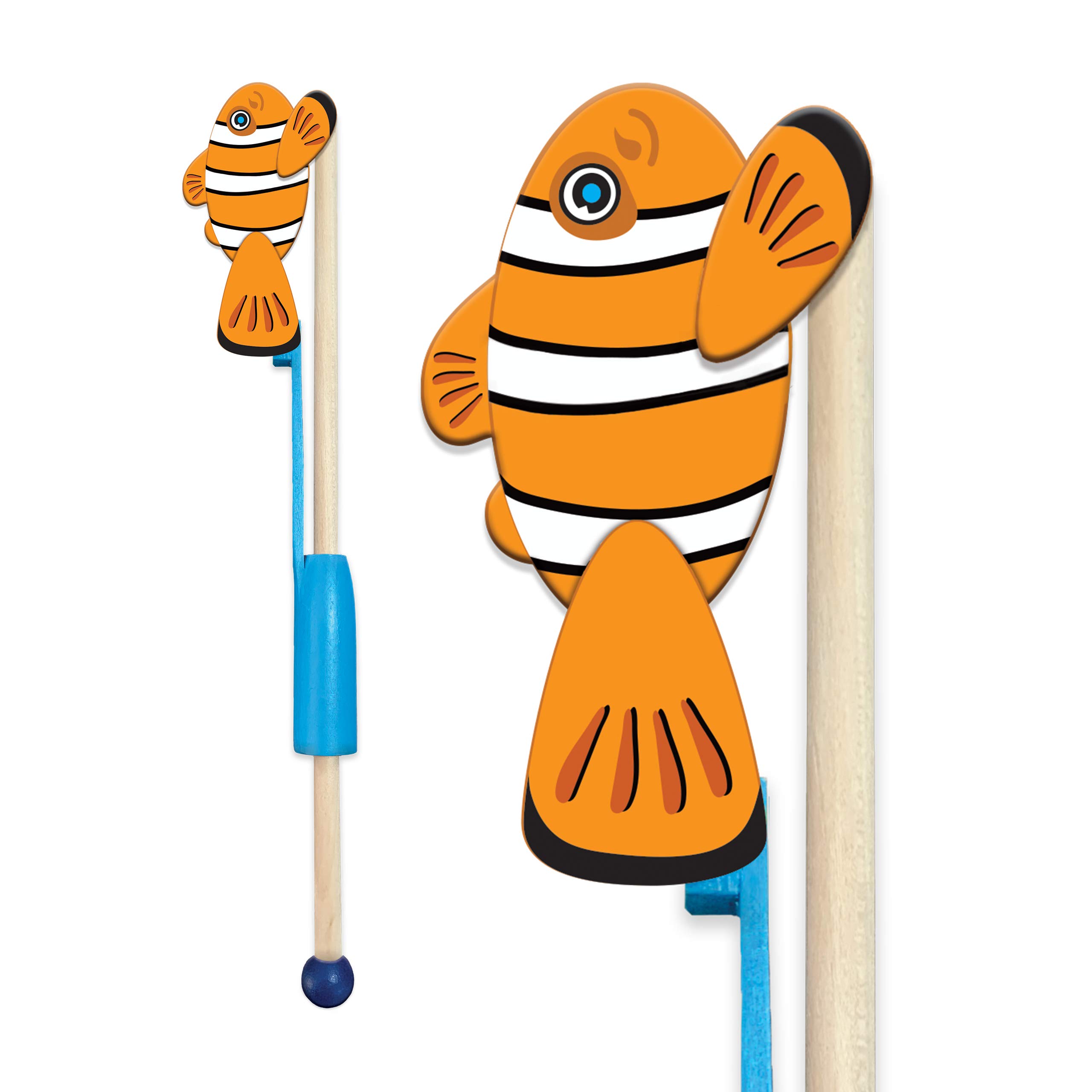 Animal Acrobats - Clown Fish from Deluxebase. A Wooden Sea Animal Toy for Toddlers and Kids