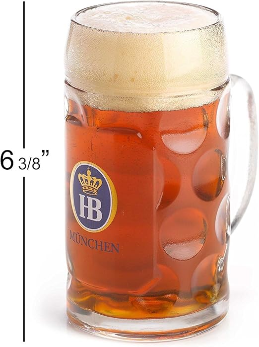 Amazon Com 1 X 0 5 Liter Hb Hofbrauhaus Munchen Dimpled Glass