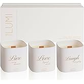 Set of 3 Premium Scented Soy Candles Gift Set | One Life Collection - Orange Blossom, White Tea & White Bloom | Crackling Wood Wick | Luxury Candle Set for Relaxation, Home Décor & Gifts | 9.8oz Each