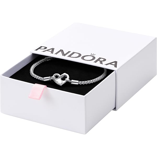 Amazon.com: PANDORA Moments Engravable Heart Clasp Snake Chain