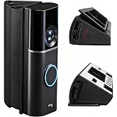Adjustable Angle Mount for Ring (2025/2026 New Model) &amp; Blink 2K+ Doorbell | Fit for 2K Battery/Wired Video Camera, 30&deg;-55&deg; Swivel No-drill &amp; Screw-in 2 in 1 Mounting on Door/Wall Smart Doorbell Holder