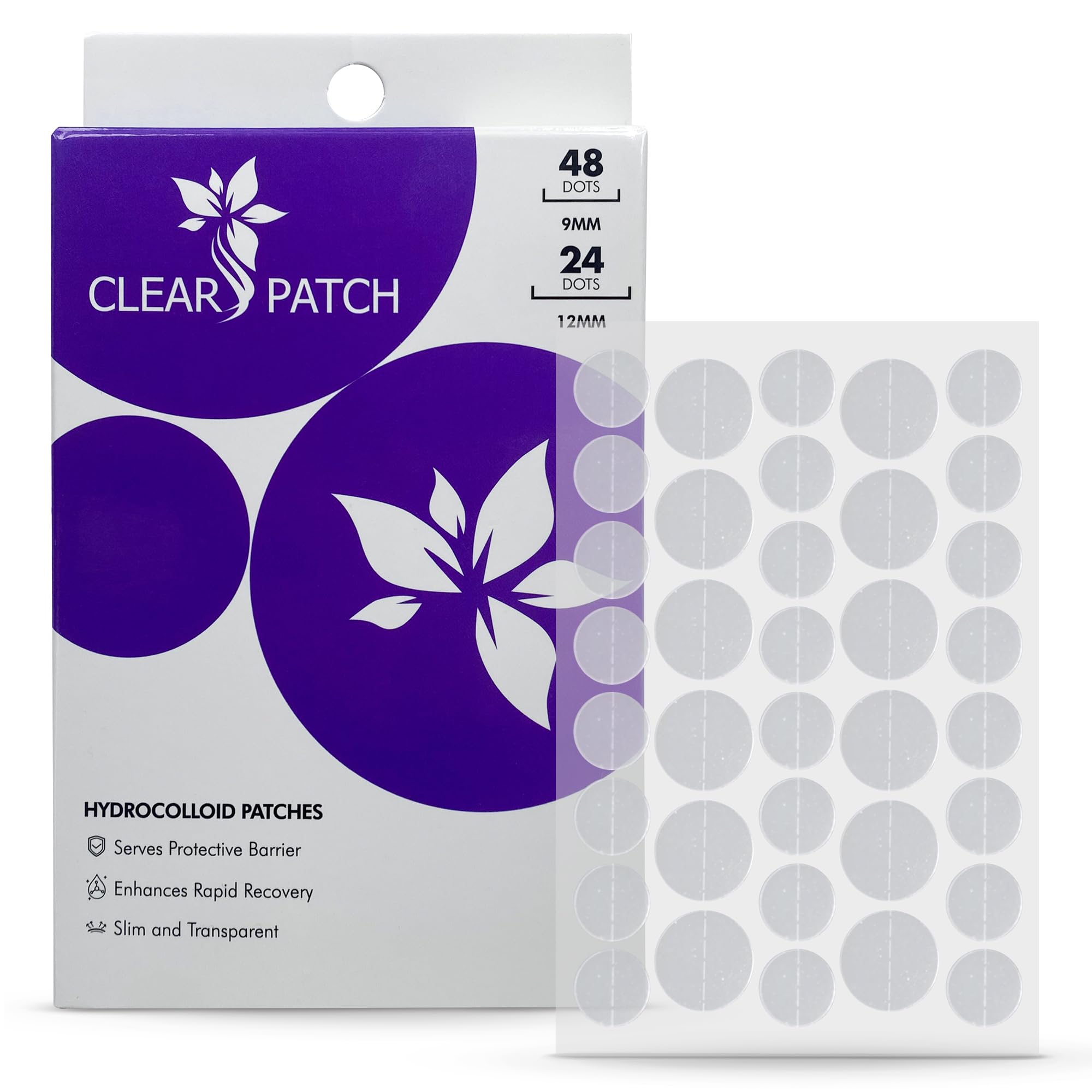 Clear Patch Hydrocolloid Acne Pimple Patches (72 Pack) – Invisible Spot Stickers for Face & Body with Tea Tree & Salicylic Acid – Fast-Acting Overnight Blemish Treatment – Vegan & Cruelty-Free