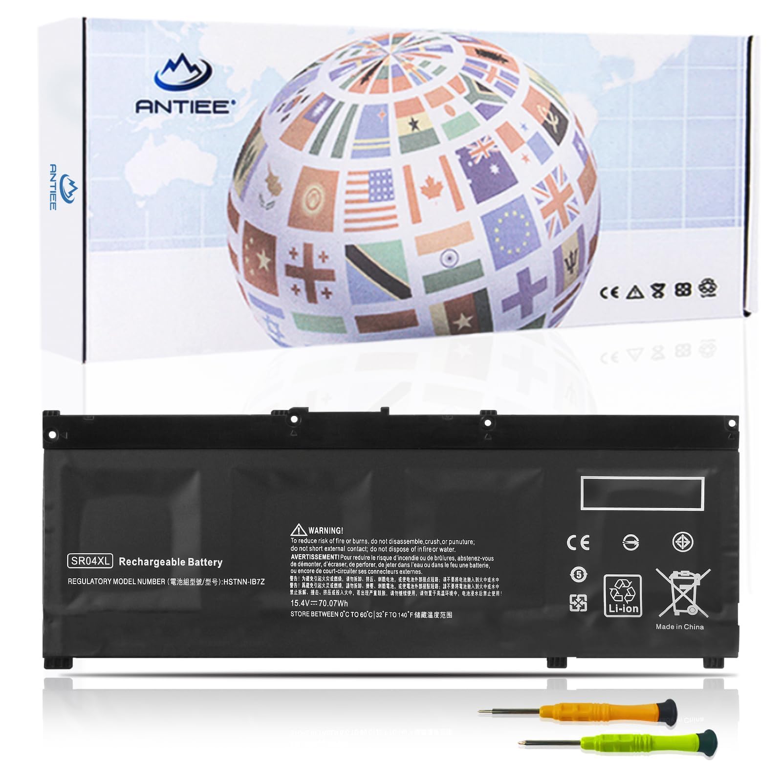 ANTIEE SR04XL Laptop Battery Compatible with HP Pavilion Power 15-CB000 CB000NG CB045WM 15-CE000 15-CE015DX 15-DC0000 15T-CE000 15T-CB2000 Omen 15 2018 15-CE000 CE015DX DC0000 917724-855 917678-1B1