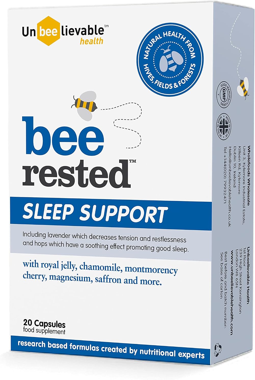Unbeelievable Bee Rested Sleep Support Supplement - 9 Therapeutic Ingredients