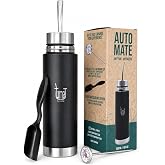 Tuma Tu Mate Automate Self-Serving Yerba Mate Kit, Thermo - Mate Cup 500ml | Insulated Steel Thermos, Autocebante Spout System, Thermometer, Measuring Spoon, Travel Mate Set for Easy Daily Serving