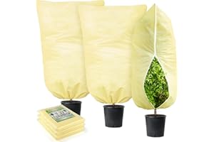 3 Packs Plant Covers for Winter 80x100cm, Shrub Covers for Winter, Plant Cover Freeze Protection, Cold Frost Protection Cover