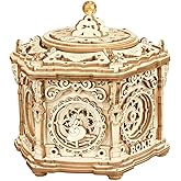 ROKR 3D Wooden Puzzles Music Box (Secret Garden) - Model Kits for Adults Spinning Musical Jewelry Box Vintage Keepsakes Storage, Gifts for Teens/Woman/Man