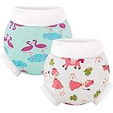 EZ Moms 2 Packs Baby Swim Diaper Reusable Soft and Silky Swimming Diaper Washable Toddler Swim Diaper Girls 3T Baby Swim Diapers Reusable Swim Diapers 3T Reusable Swim Diapers 3t Infant Swim Diaper