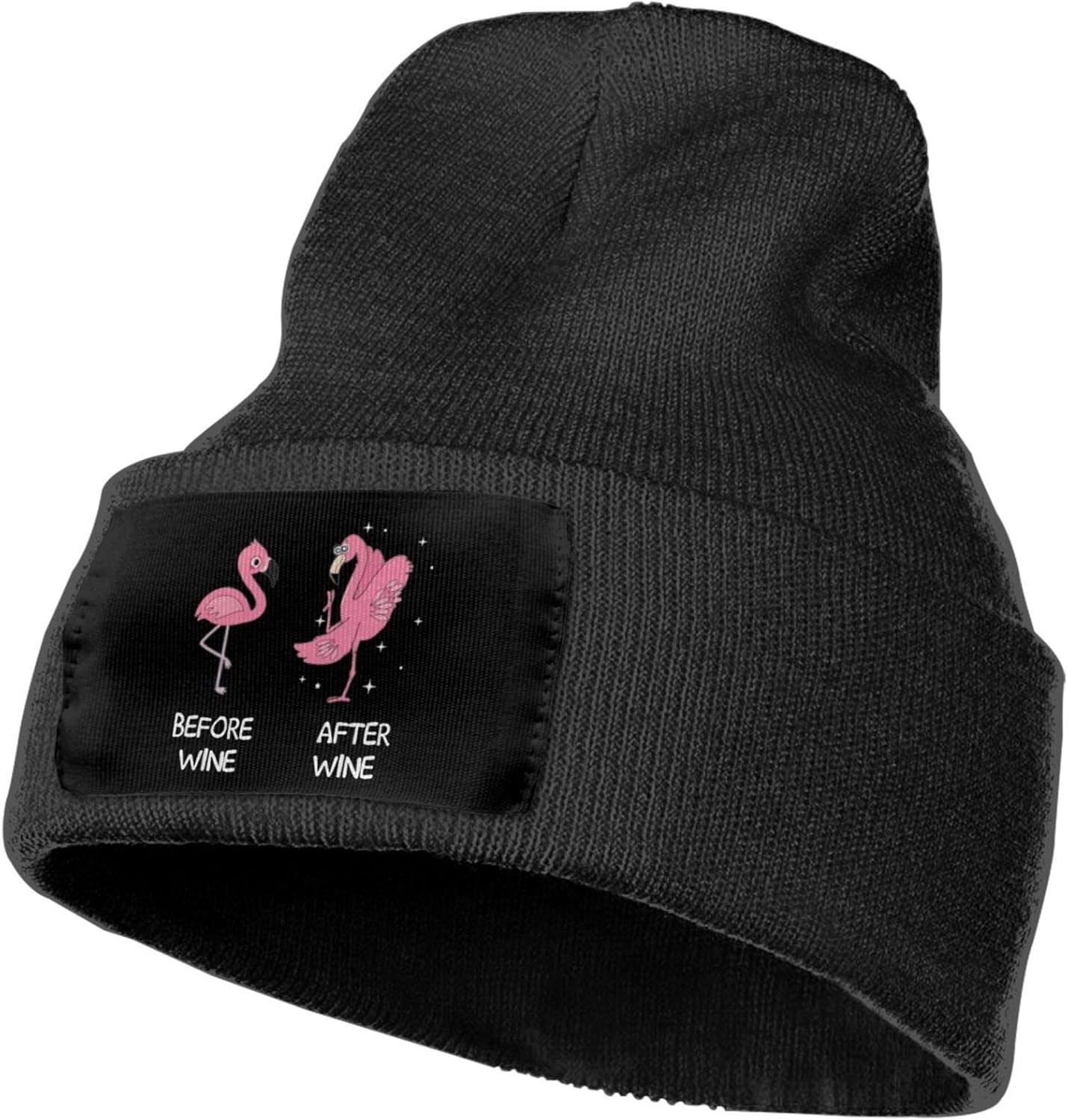 Moaulu FLamingo Before After Wine Funny Winter Hats Beanie Hats Warm