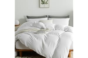OAITE White Duvet Cover Queen Size, Microfiber Duvet Cover with Zipper, Duvet Cover Set with 2 Pillow Shams, Soft Comforter Cover Queen Size, 90 x 90