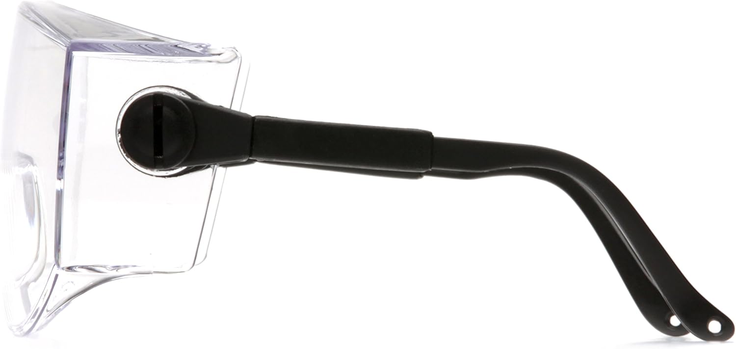 Pyramex Defiant Safety Eyewear, Jumbo Size Clear Lens with Black Temples : Hunting Safety Glasses : Sports & Outdoors