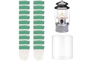 ATROPOS 20-Pack Propane Lantern Mantles with Clear Glass Globe – U-Shape Replacement Parts for Coleman Fuel Lanterns, Perfect for Outdoor Camping
