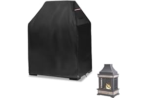 ALICKWANG Outdoor Fireplace Cover, Heavy Duty 600D Waterproof Upright Patio Wood Burning Fireplaces, 36" L x 24" W x 57" H Black, Only Cover
