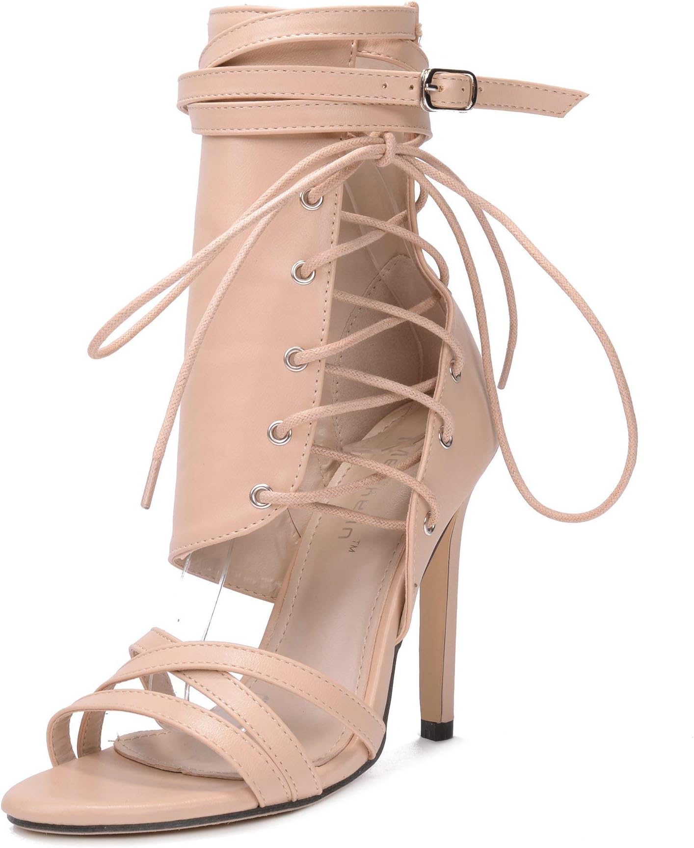 azmodo Women Shoes Sexy Gladiator Lace up Peep Toe Women Sandals High Heels