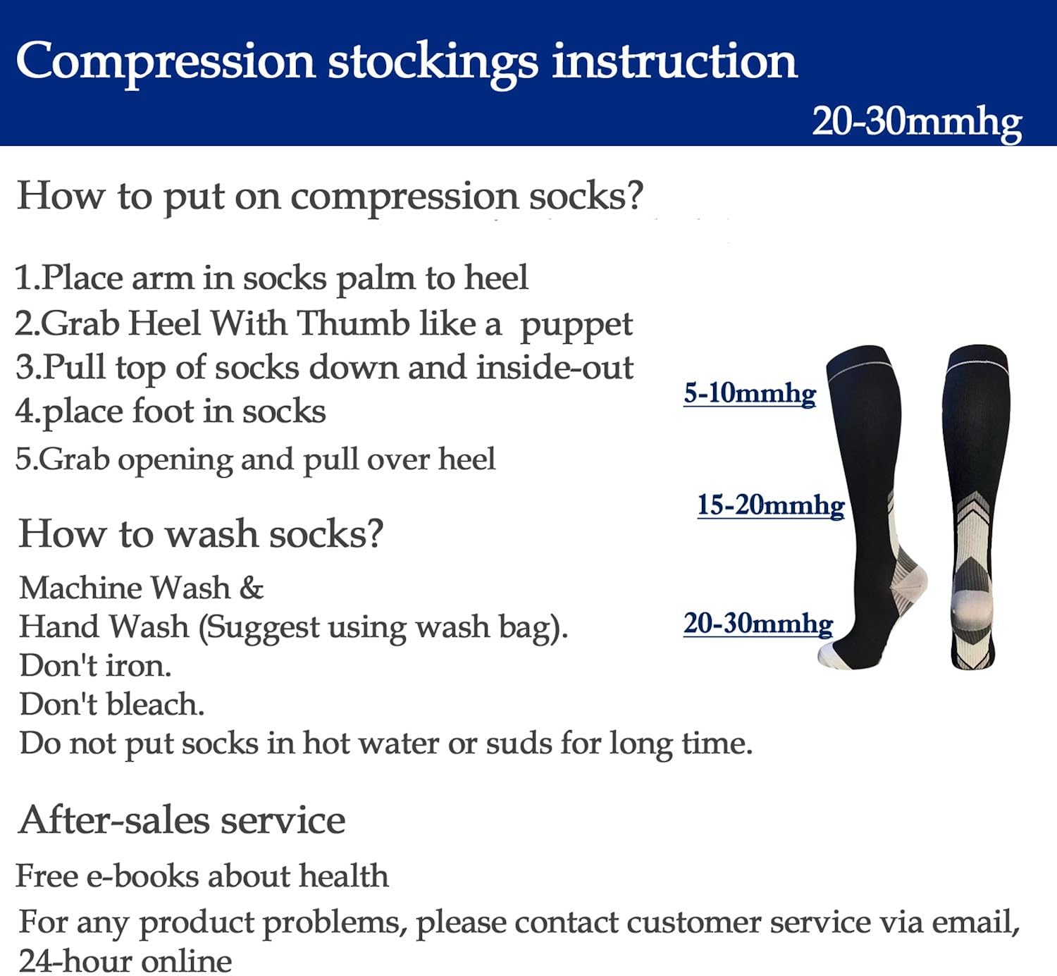 Graduated Medical Compression Socks for Women&Men 20-30mmhg Knee High Sock : Clothing