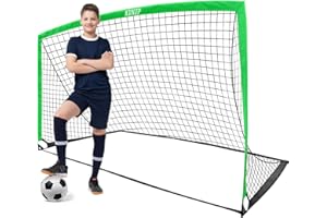 KUNUP Kids Soccer Goal for Backyard, 5×3, 6×4, 9×5FT Easy Foldable Soccer Practice Net with Portable Carrying Bag for Toddler Youth Adult Soccer Training Equipment Outdoor Sports Game