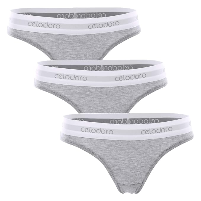 Celodoro Lady Underwear - 3er Pack Damen Tangas für Girls & Frauen - in coolem, sportlichem Look