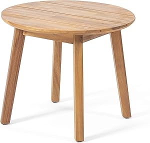 Christopher Knight Home 312397 Alima Outdoor Side Table, Teak Finish