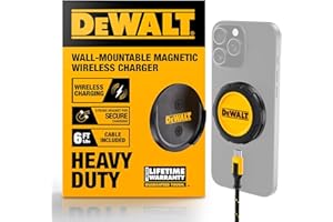 DEWALT Heavy Duty Wireless Charger, 15W Max Cell Phone Charger, Fast Wireless Charging Pad for MagSafe Compatible iPhone 17/1