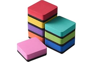 Abaokai Magnetic Whiteboard Dry Erasers Chalkboard Cleansers for Kids and Classroom Teacher Supplies, Home and Office (8 Pack-8 Colors)
