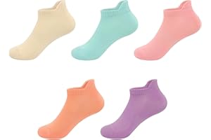 Ultra-Soft Viscose Bamboo Kids No-Show Socks Ankle Thin Comfortable Low Cut Socks for Boys&Girls Non Slip 5 Pairs