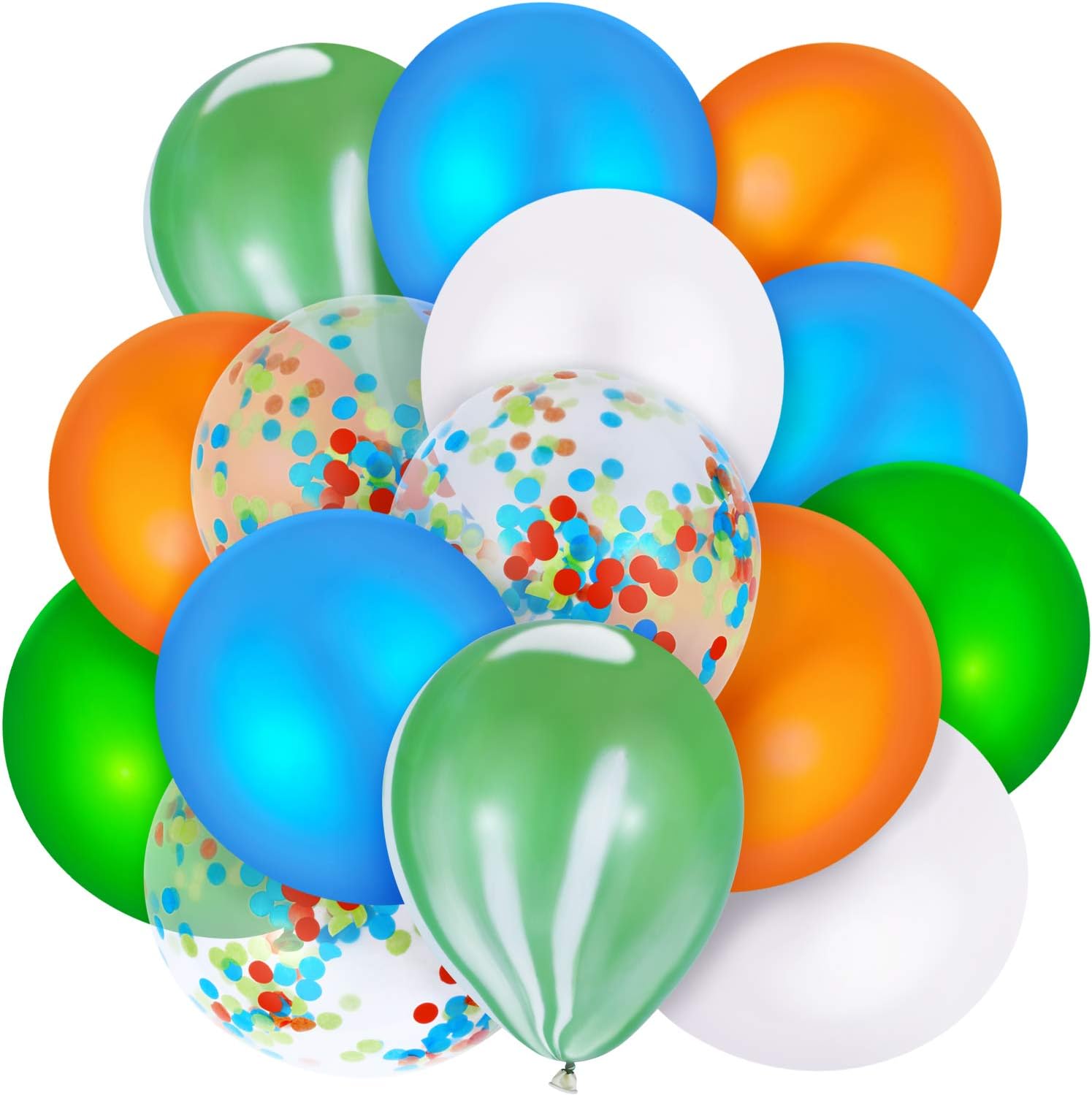 Hsei 60 Pieces Dinosaur Balloons Green Blue Orange Agate Balloons Confetti Balloons for Jungle Dinosaur Jurassic Baby Shower Wedding Birthday Party Supplies