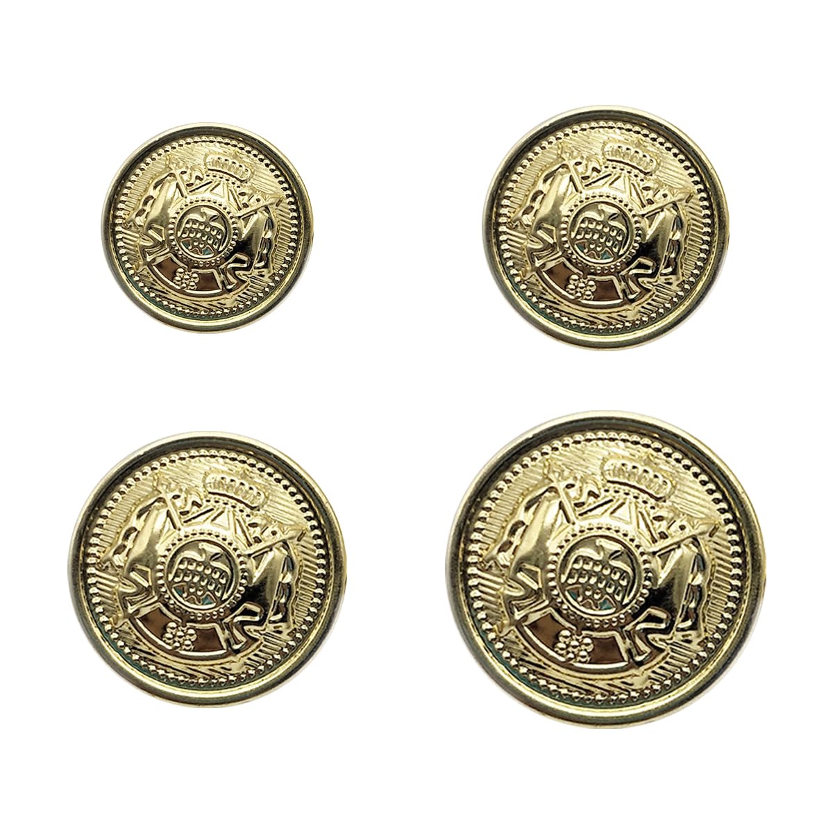 Luckious Brand 40 Pcs Metal Blazer Button Set - Vintage Copper Buttons for Blazer, Suit, and Coat, Gold