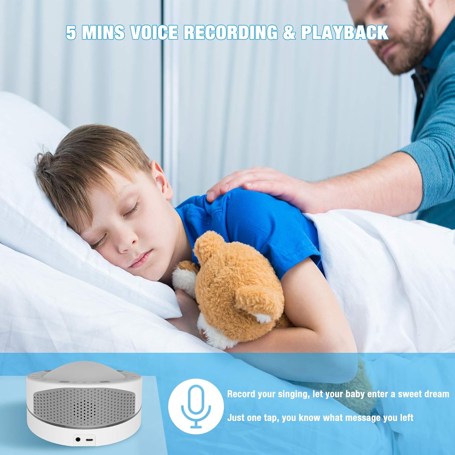 2 in 1 Sleep Sound Machine with Touch Night Light, White Noise Machine for Baby Adult - 10 Soothing Sounds, Recording & Replay, Memory Feature & Timer for Home Office Travel Relaxation and Sleeping: Health & Personal Care