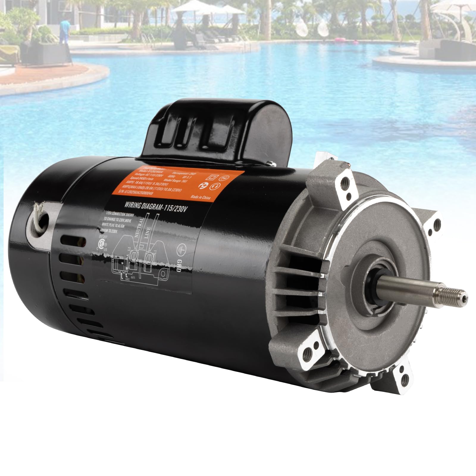 Photo 1 of ???????? 2 HP UST1202 Swimming Pool Pump Motor Fit for Hayward Super Super II Max Flow Max-Flow pumps Northstar Jacuzzi Magnum Pump, 115/230 V Pool Pump Motor - 2.0 HP