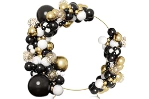 DQHKOW 6.6Ft Round Backdrop Backdrop Stand Circle Balloon Arch Frame Kit for Circle Wedding Arch Flower Ring Stand Party Background Decoration(Black@White)