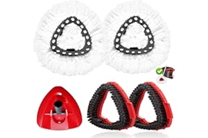 2 Pack Spin Mop Replacement Heads Mops Refills Compatible with Vileda Moppe Replace Head Safe for Cleaning All Hard-surfaced 