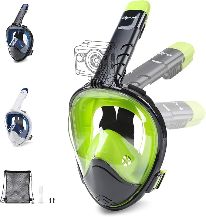 Losun Set di maschere da snorkeling per adulti con 2 bocchini, maschera da nuoto per immersioni, set di tubi da snorkeling a secco