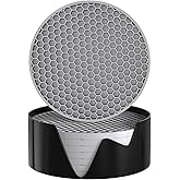 YUGUARD Silicone Coasters [8 Pack] with Holders Drink Coasters, for Hot or Cold Drinks Thickened, Non-Slip, Non-Stick (Gray)