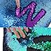 Wonder4 2 Pack Sequin Pillow Case 16x16 inches Reversible Cushion Cover Change Color Cotton Linen Couch Mermaid Throw Pillow Cover for Decoration (Green Blue & Black)